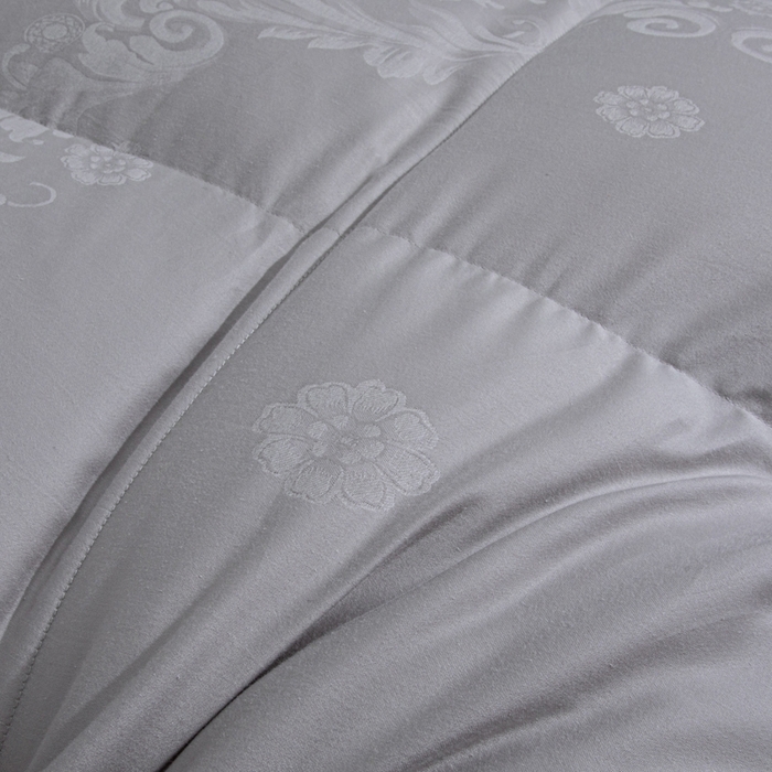 91家纺网 家纺一手货源 找家纺 缔莱（十三铭）被业 2025新款柔赛丝提花羽绒被壳羽毛被被子被芯 立体提花-灰色