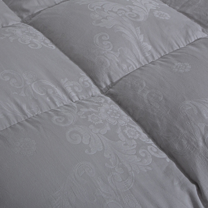 91家纺网 家纺一手货源 找家纺 缔莱（十三铭）被业 2025新款柔赛丝提花羽绒被壳羽毛被被子被芯 立体提花-灰色