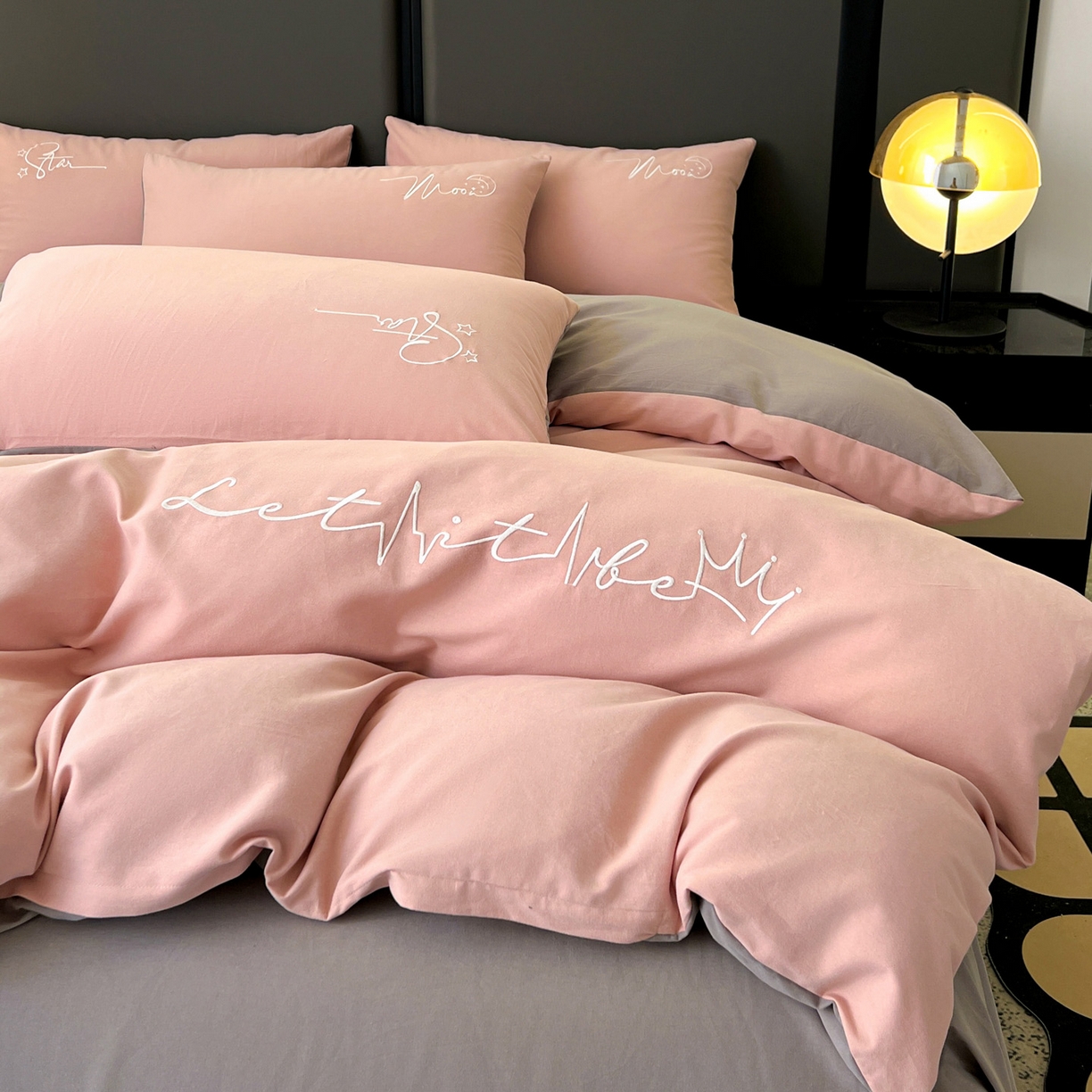 91家纺网 家纺一手货源 找家纺 （总）有点武功  2025新款全棉纯色刺绣磨毛四件套（控价每个尺寸+30元）