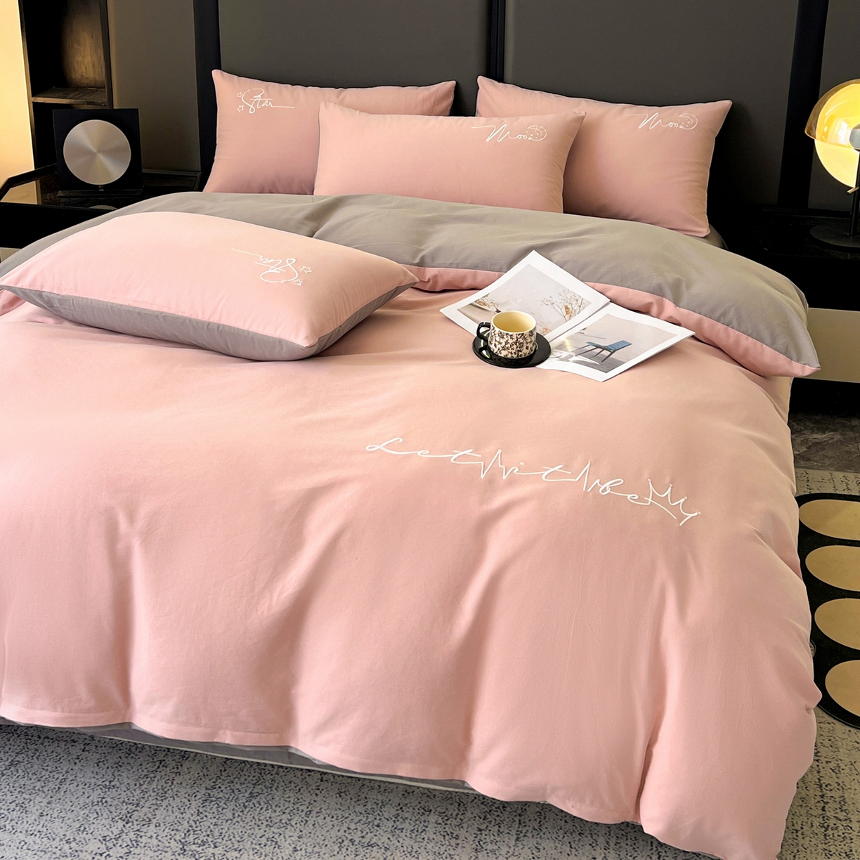 91家纺网 家纺一手货源 找家纺 （总）有点武功  2025新款全棉纯色刺绣磨毛四件套（控价每个尺寸+30元）