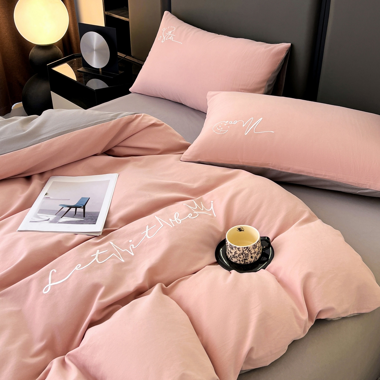 91家纺网 家纺一手货源 找家纺 （总）有点武功  2025新款全棉纯色刺绣磨毛四件套（控价每个尺寸+30元）