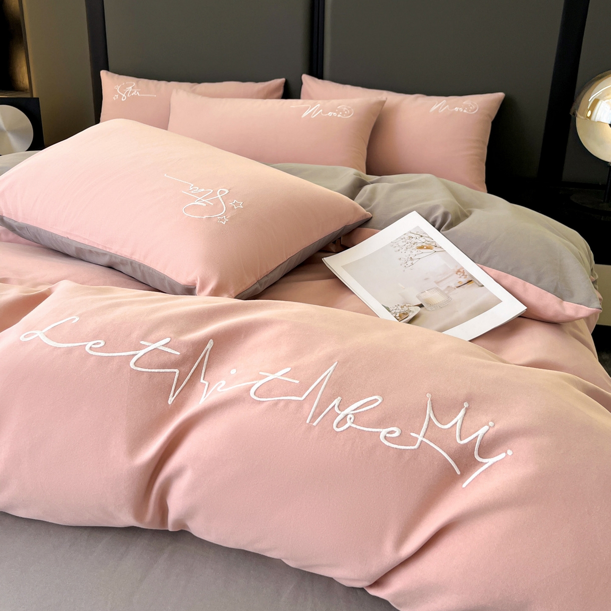 91家纺网 家纺一手货源 找家纺 （总）有点武功  2025新款全棉纯色刺绣磨毛四件套（控价每个尺寸+30元）