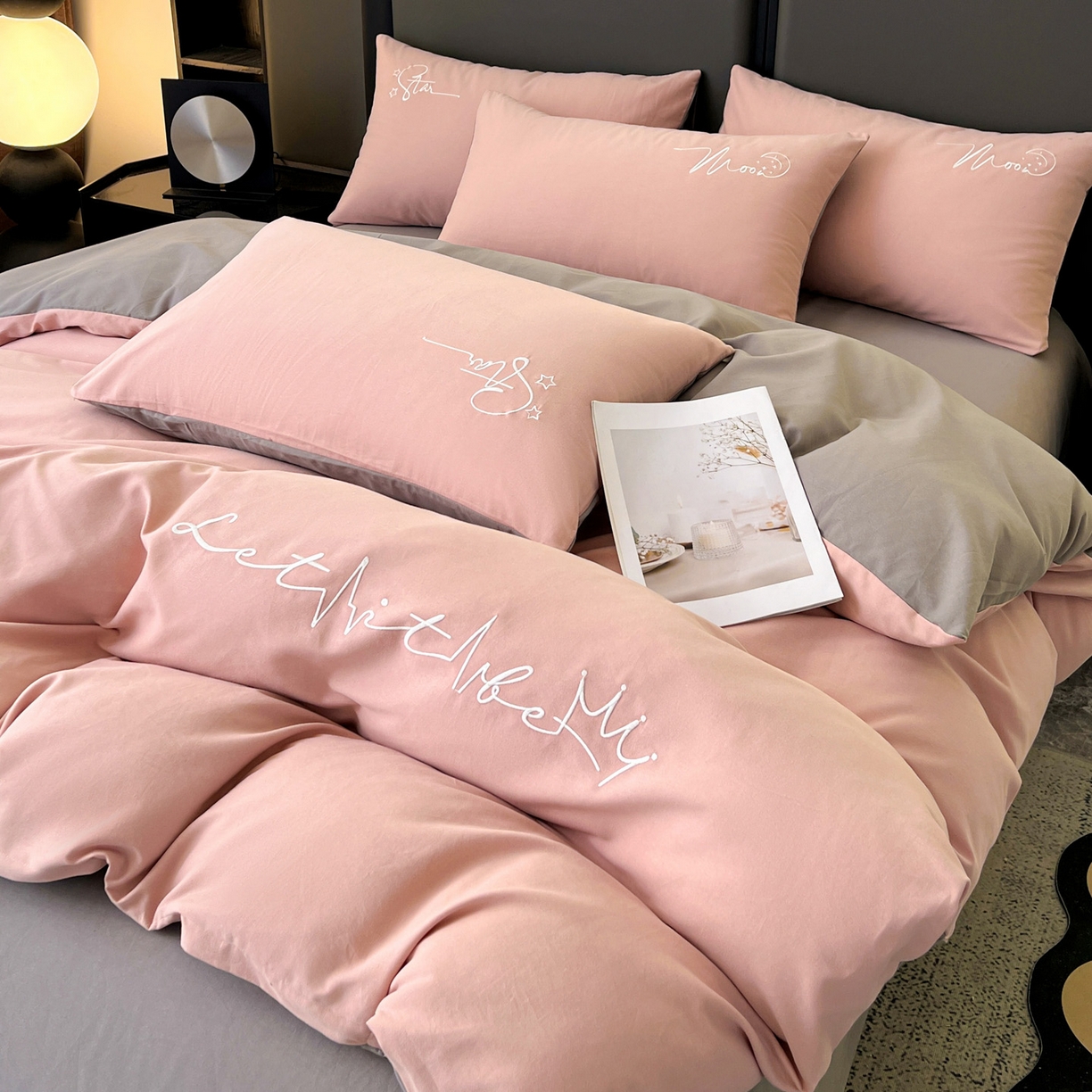 （总）有点武功  2025新款全棉纯色刺绣磨毛四件套（控价每个尺寸+30元）