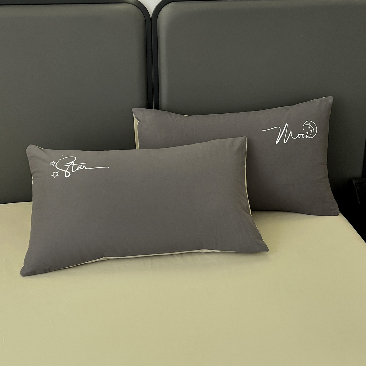 91家纺网 家纺一手货源 找家纺 有点武功  2025新款全棉纯色刺绣磨毛四件套（控价每个尺寸+30元） 黑绿