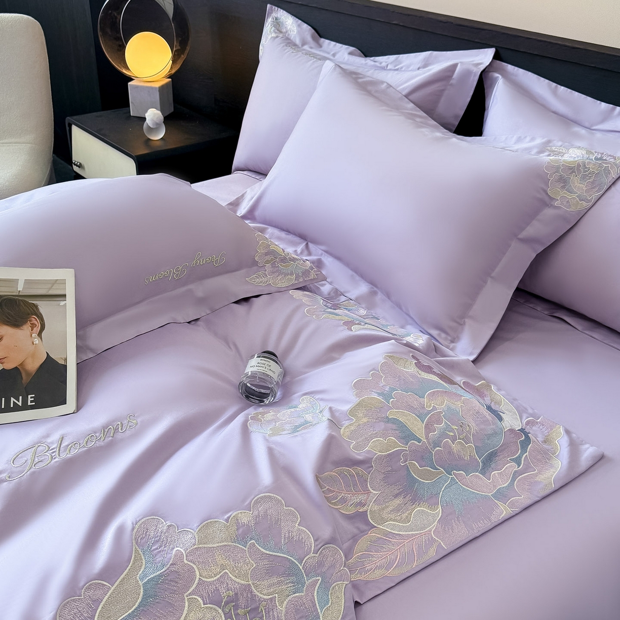 91家纺网 家纺一手货源 找家纺 木子家纺 2025新款亲肤舒适支玉林四件套-锦上添花 锦上添花  香芋紫