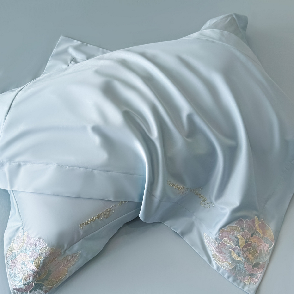 91家纺网 家纺一手货源 找家纺 木子家纺 2025新款亲肤舒适支玉林四件套-锦上添花 锦上添花  天空蓝