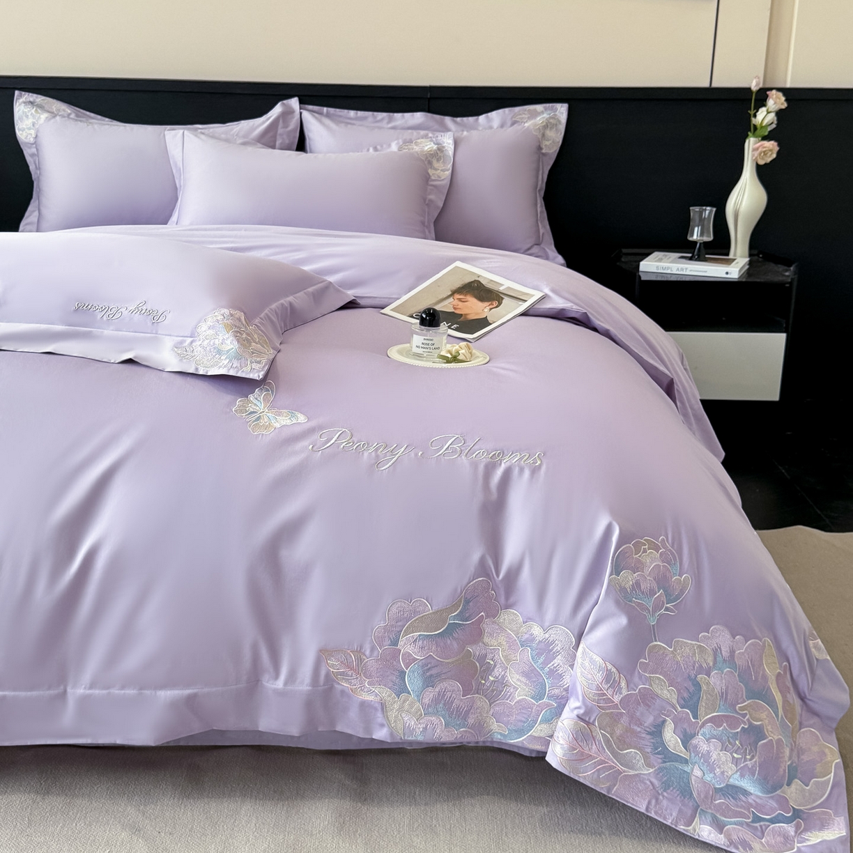 91家纺网 家纺一手货源 找家纺 木子家纺 2025新款亲肤舒适支玉林四件套-锦上添花 锦上添花  香芋紫