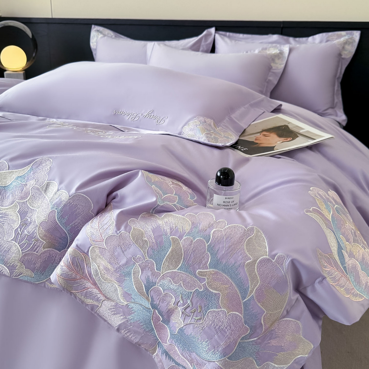 91家纺网 家纺一手货源 找家纺 木子家纺 2025新款亲肤舒适支玉林四件套-锦上添花 锦上添花  香芋紫