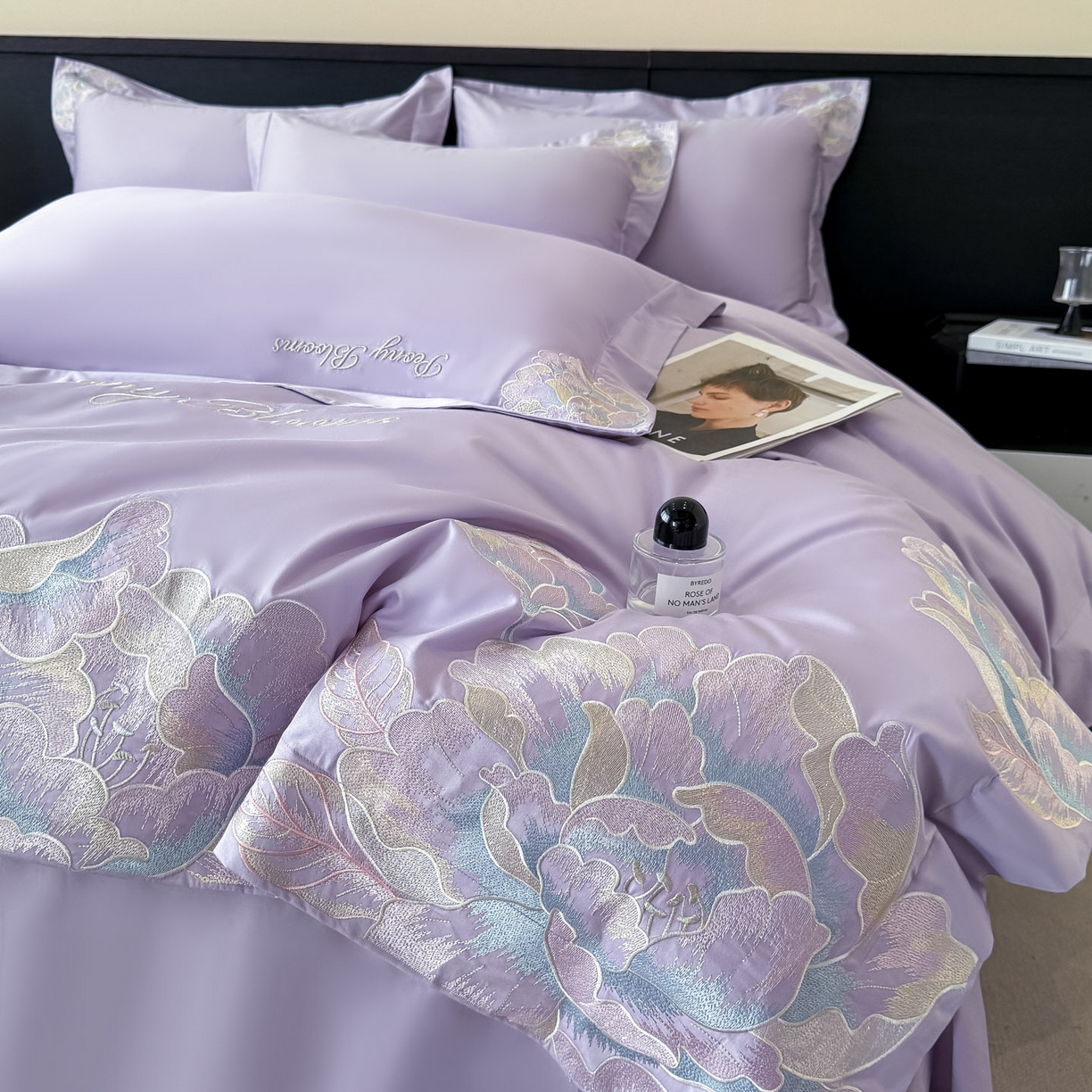 91家纺网 家纺一手货源 找家纺 木子家纺 2025新款亲肤舒适支玉林四件套-锦上添花 锦上添花  香芋紫