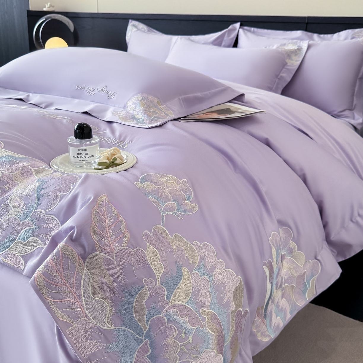 91家纺网 家纺一手货源 找家纺 木子家纺 2025新款亲肤舒适支玉林四件套-锦上添花 锦上添花  香芋紫