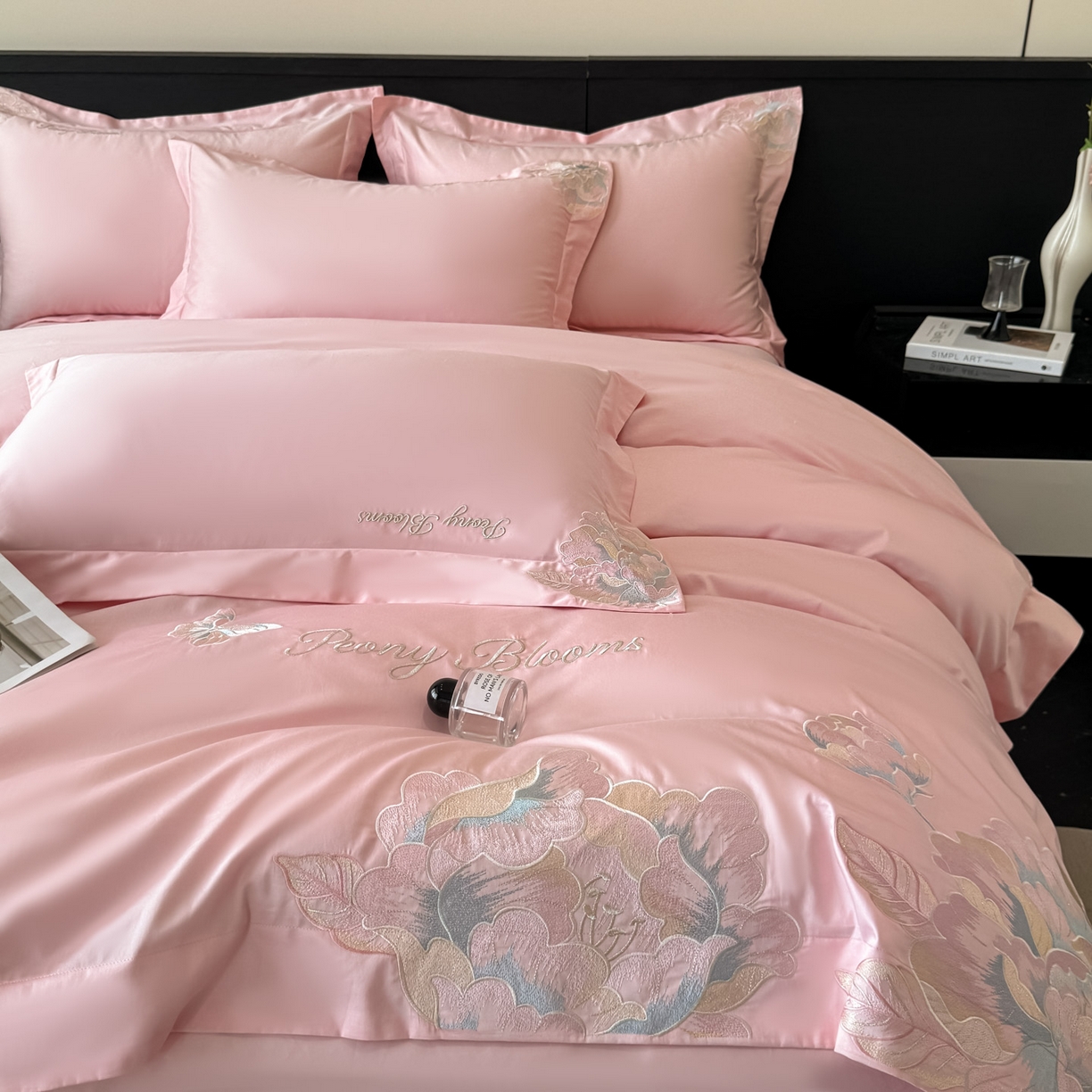 91家纺网 家纺一手货源 找家纺 木子家纺 2025新款亲肤舒适支玉林四件套-锦上添花 锦上添花  香叶粉