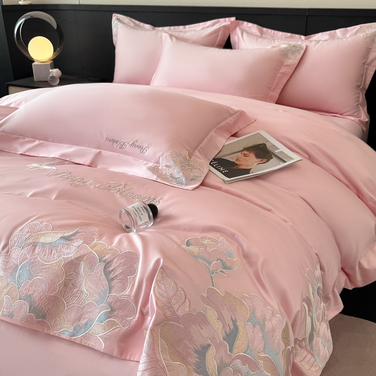 91家纺网 家纺一手货源 找家纺 木子家纺 2025新款亲肤舒适支玉林四件套-锦上添花 锦上添花  香叶粉