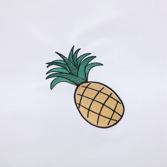 91家纺网 家纺一手货源 找家纺 晶缦家纺 2025新款韩版纯棉60支全棉贡缎长绒棉绣花四件套 依依菠萝-猫眼绿