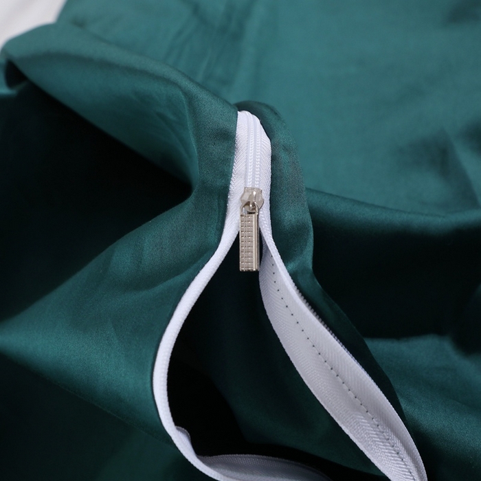 91家纺网 家纺一手货源 找家纺 晶缦家纺 2025新款韩版纯棉60支全棉贡缎长绒棉绣花四件套 彤彤樱桃-猫眼绿