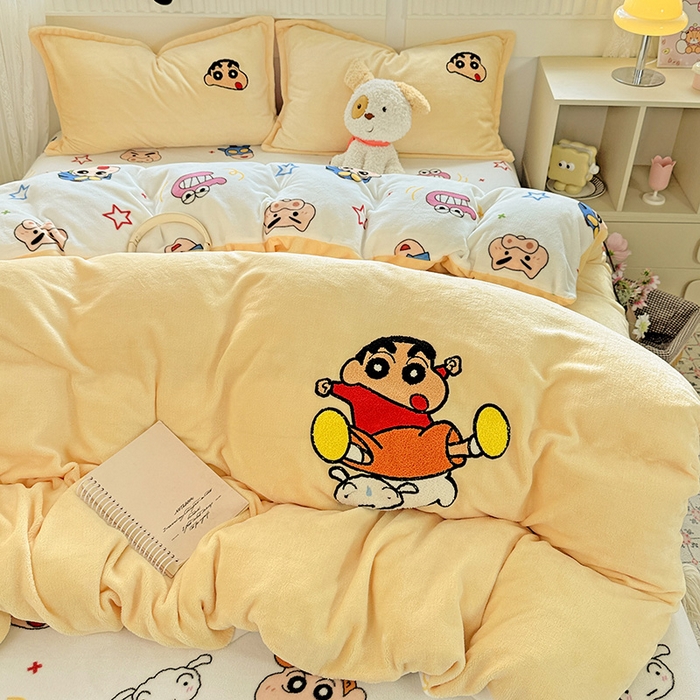 91家纺网 家纺一手货源 找家纺 （总）KT猫直营店 2025新款高克重大毛巾绣牛奶绒卡通四件套