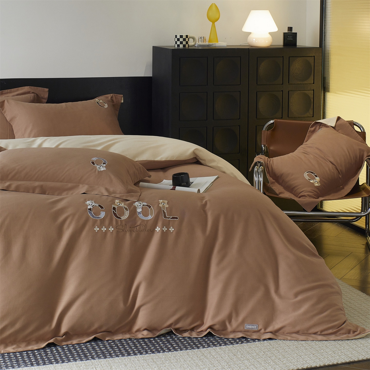 91家纺网 家纺一手货源 找家纺 （总）鼎飞家纺 2025新款全棉磨毛刺绣四件套系列-梵