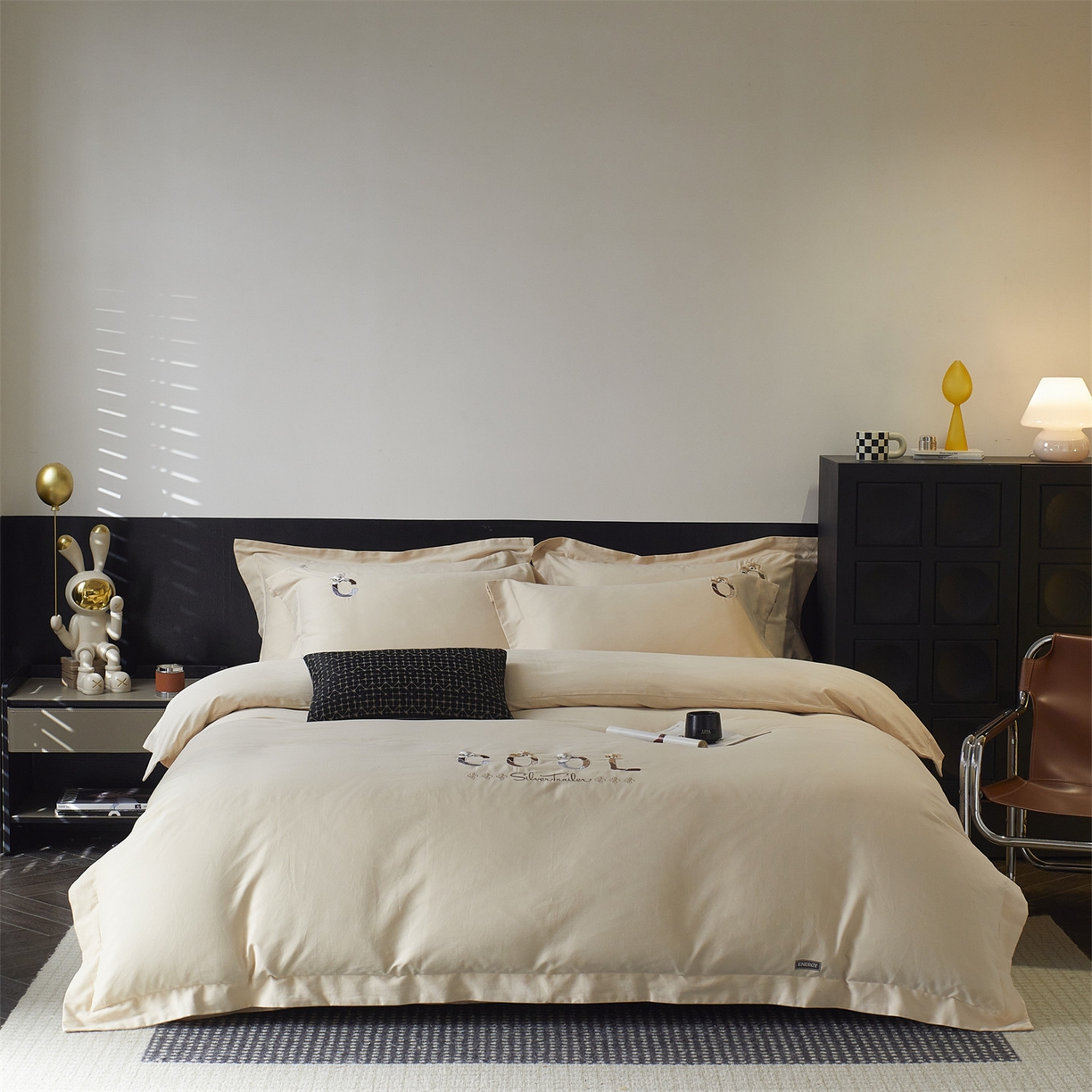 91家纺网 家纺一手货源 找家纺 鼎飞家纺 2025新款全棉磨毛刺绣四件套系列-梵 梵-荞麦