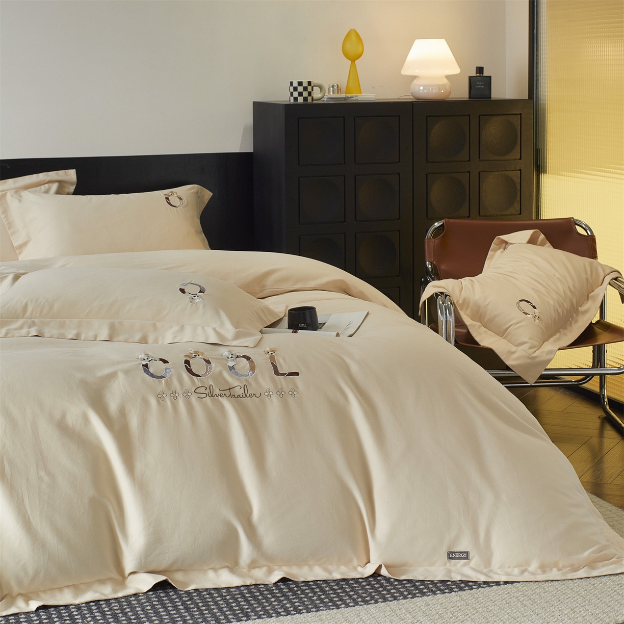 91家纺网 家纺一手货源 找家纺 鼎飞家纺 2025新款全棉磨毛刺绣四件套系列-梵 梵-荞麦