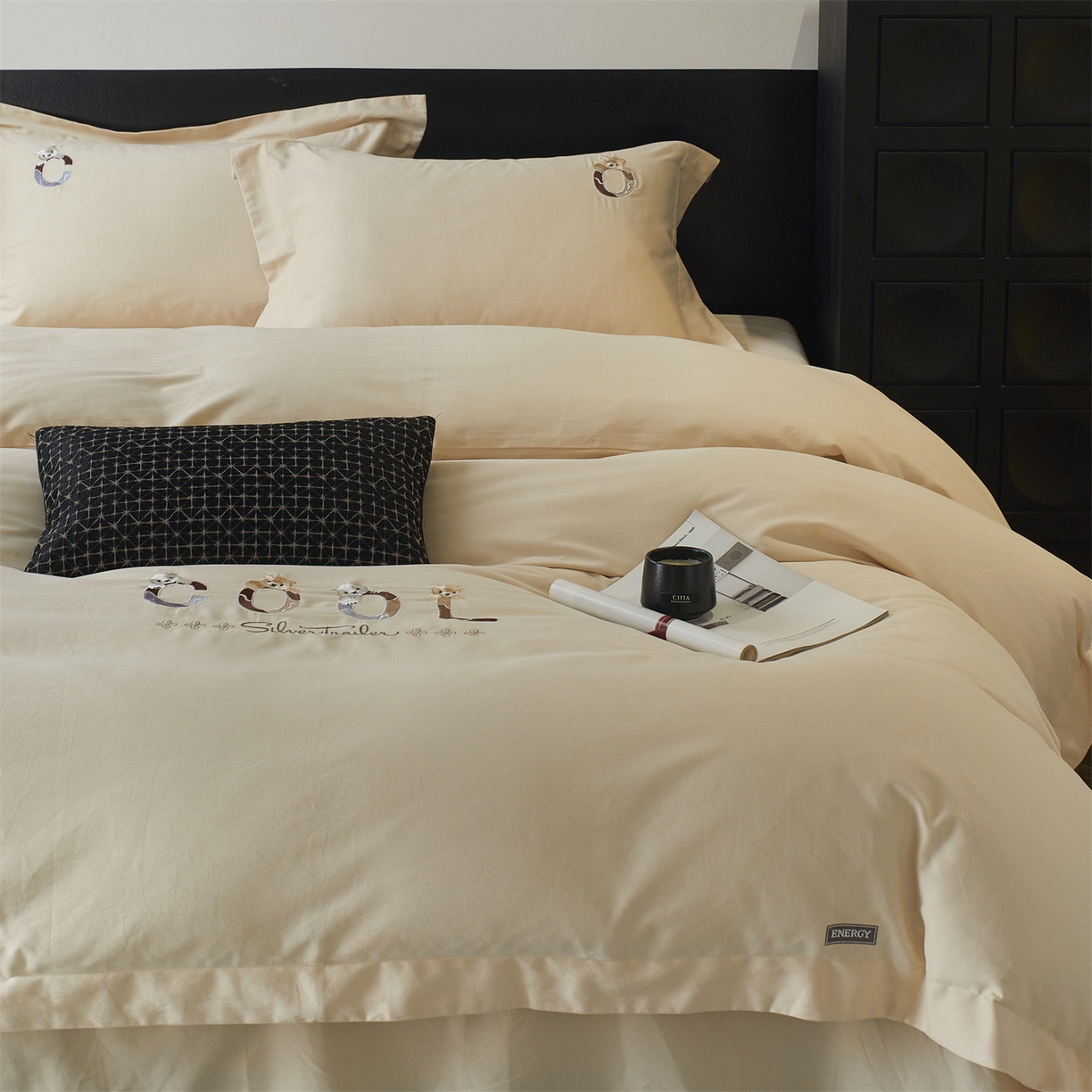 91家纺网 家纺一手货源 找家纺 鼎飞家纺 2025新款全棉磨毛刺绣四件套系列-梵 梵-荞麦