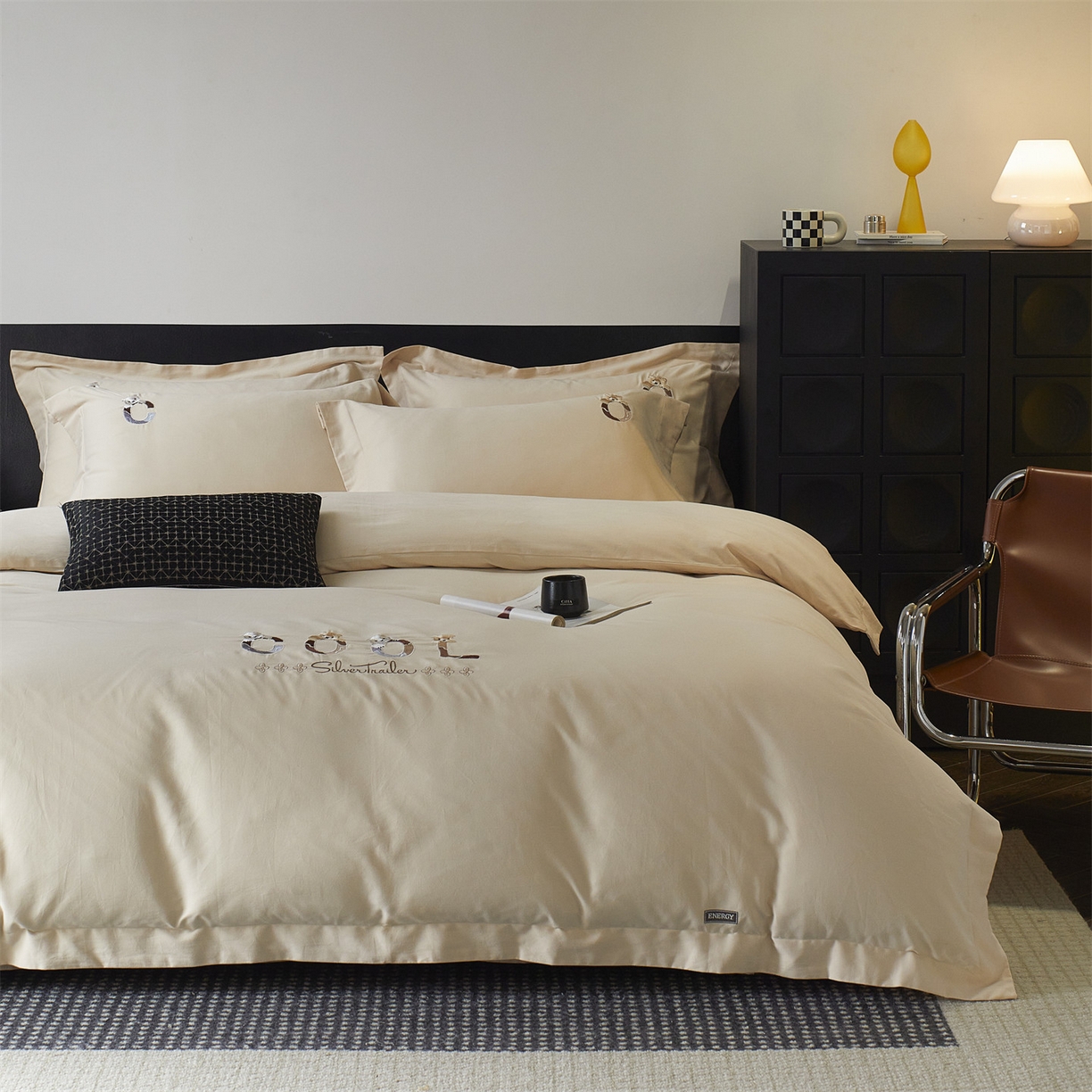 91家纺网 家纺一手货源 找家纺 鼎飞家纺 2025新款全棉磨毛刺绣四件套系列-梵 梵-荞麦