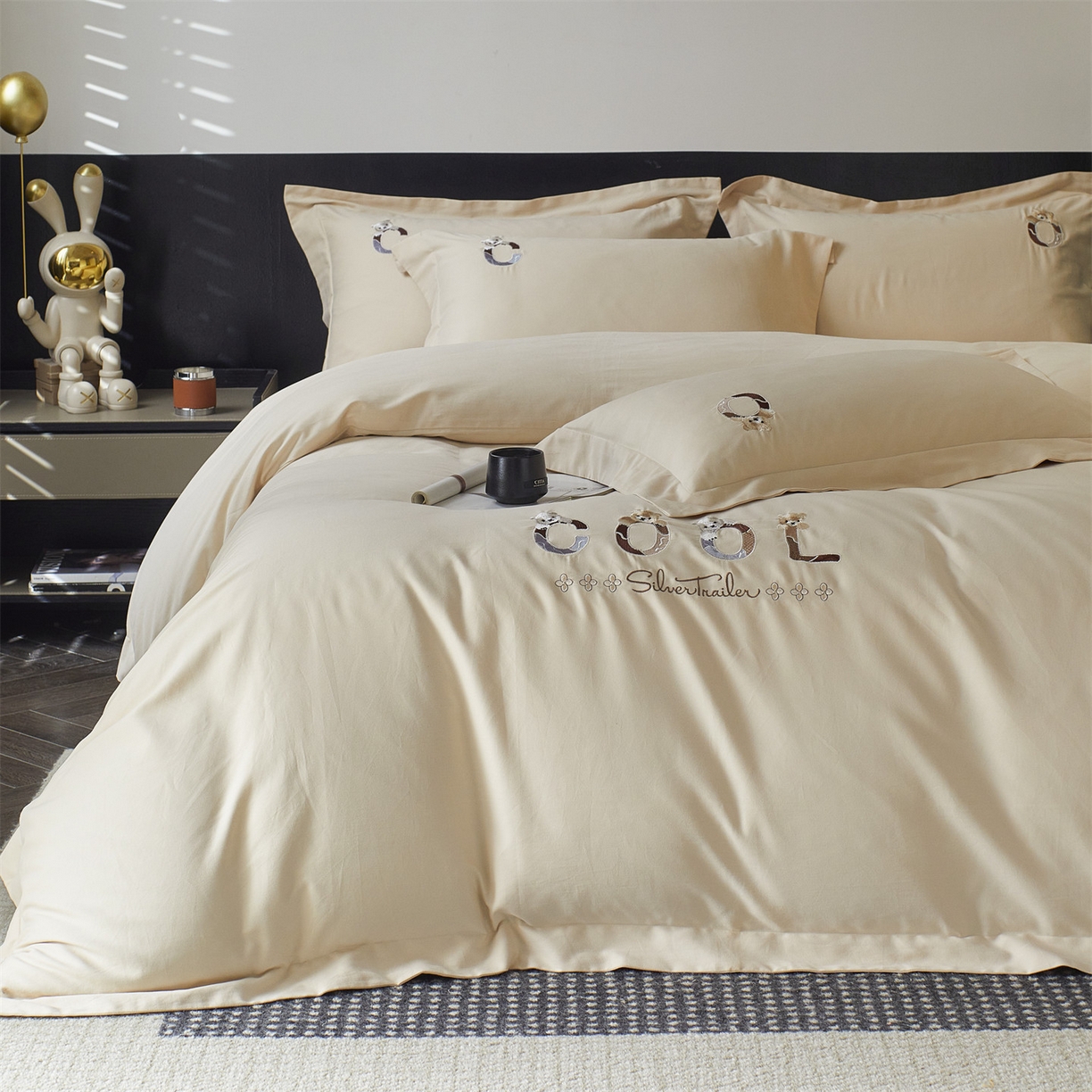 91家纺网 家纺一手货源 找家纺 鼎飞家纺 2025新款全棉磨毛刺绣四件套系列-梵 梵-荞麦