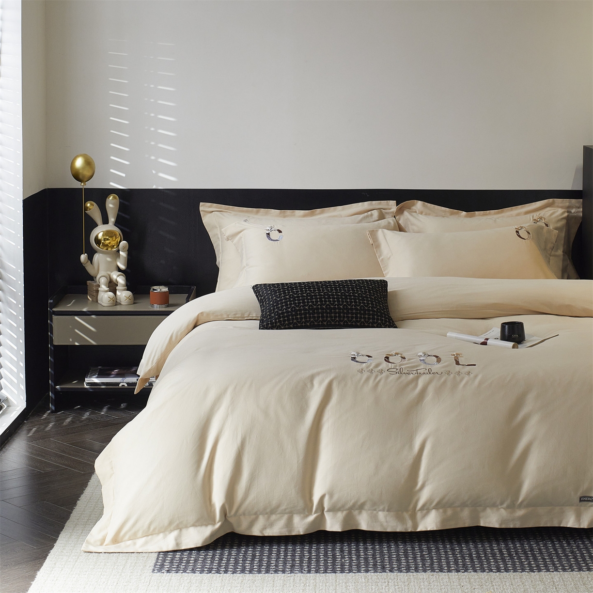 91家纺网 家纺一手货源 找家纺 鼎飞家纺 2025新款全棉磨毛刺绣四件套系列-梵 梵-荞麦