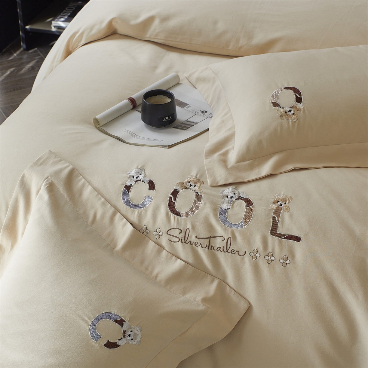 91家纺网 家纺一手货源 找家纺 鼎飞家纺 2025新款全棉磨毛刺绣四件套系列-梵 梵-荞麦