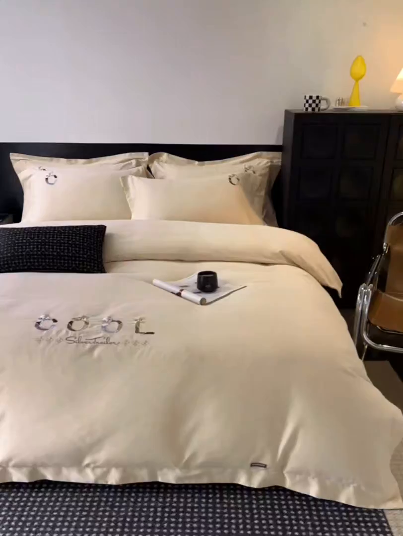 91家纺网 家纺一手货源 找家纺 鼎飞家纺 2025新款全棉磨毛刺绣四件套系列-梵 梵-荞麦