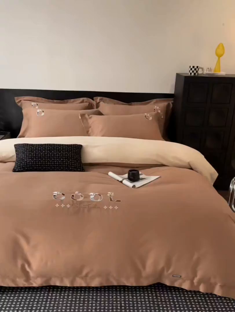 91家纺网 家纺一手货源 找家纺 （总）鼎飞家纺 2025新款全棉磨毛刺绣四件套系列-梵