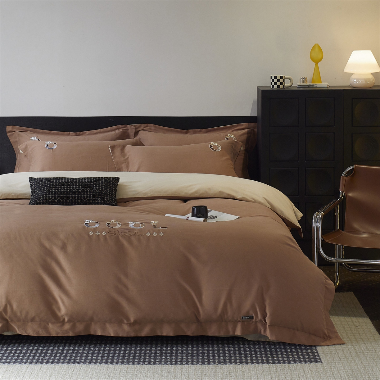 91家纺网 家纺一手货源 找家纺 （总）鼎飞家纺 2025新款全棉磨毛刺绣四件套系列-梵