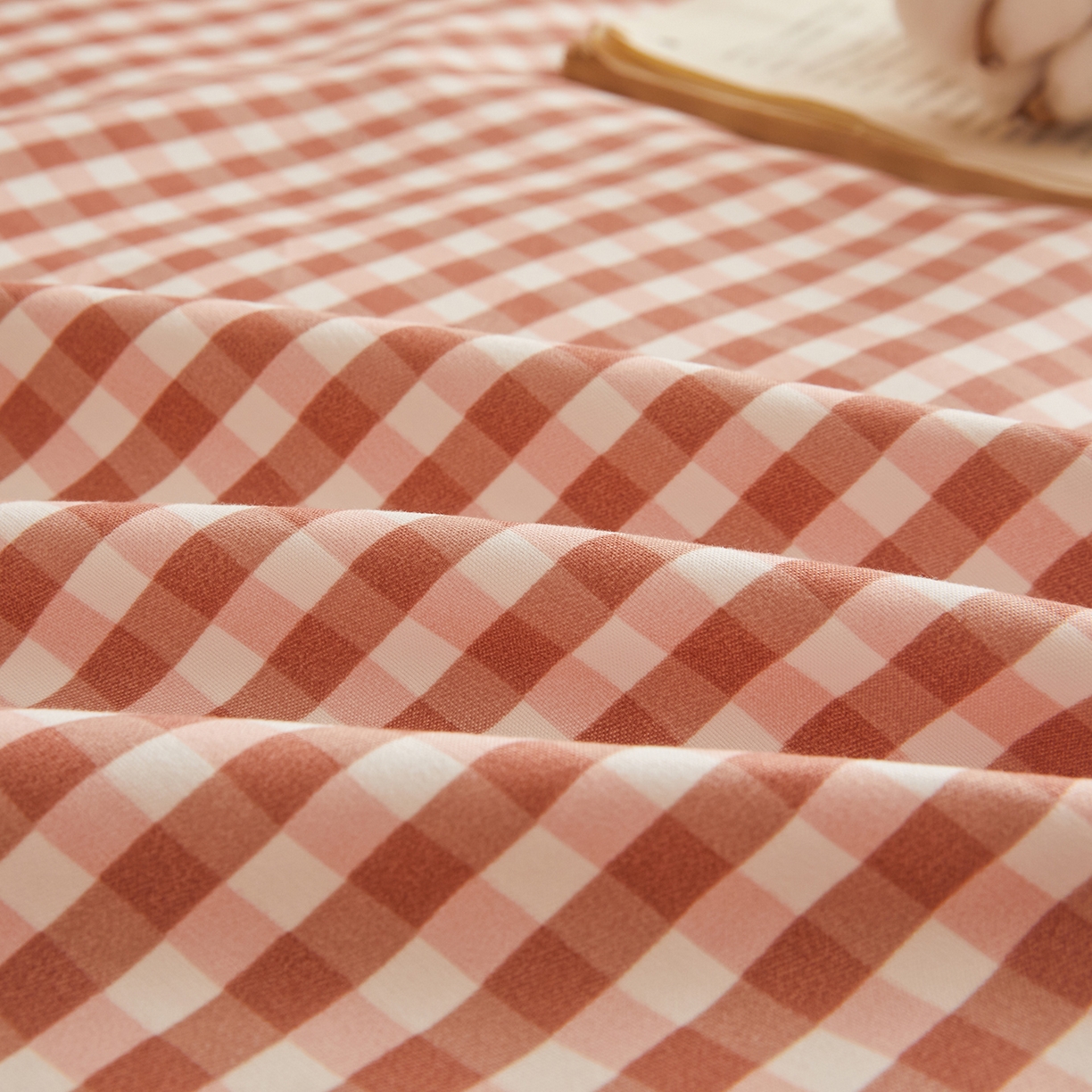 91家纺网 家纺一手货源 找家纺 逸居家纺  2025新款A类可拆洗水洗棉棉花被冬被 橘红小格