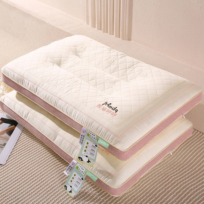 91家纺网 家纺一手货源 找家纺 （总）金牛枕芯 2025新款熊猫呼呼乳胶夹层儿童成人枕头枕芯