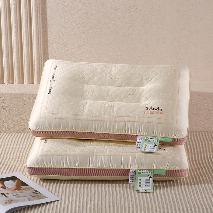 91家纺网 家纺一手货源 找家纺 （总）金牛枕芯 2025新款熊猫呼呼乳胶夹层儿童成人枕头枕芯