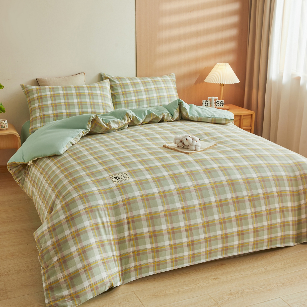 91家纺网 家纺一手货源 找家纺 逸居家纺  2025新款A类可拆洗水洗棉棉花被冬被 莫奈格 绿