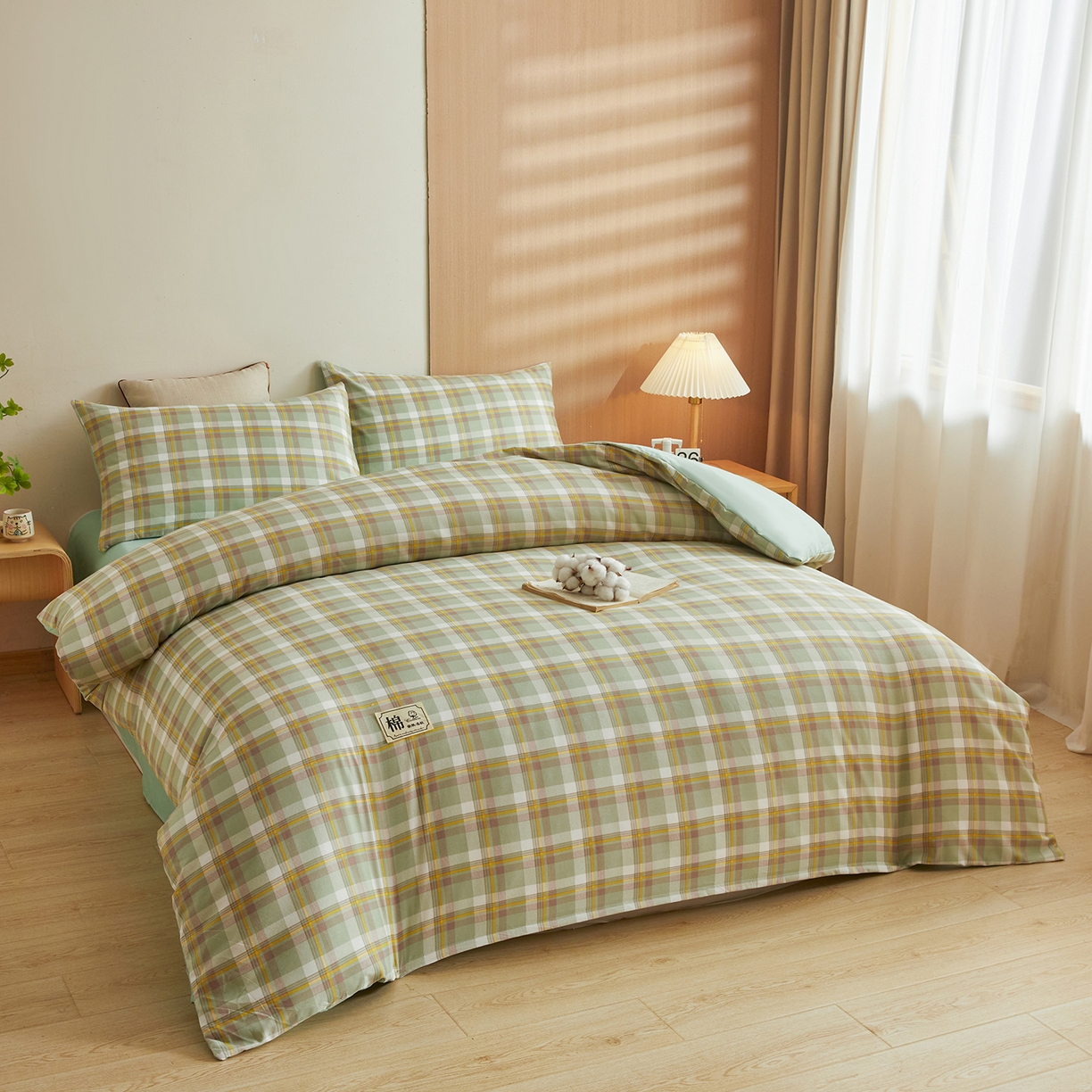 91家纺网 家纺一手货源 找家纺 逸居家纺  2025新款A类可拆洗水洗棉棉花被冬被 莫奈格 绿