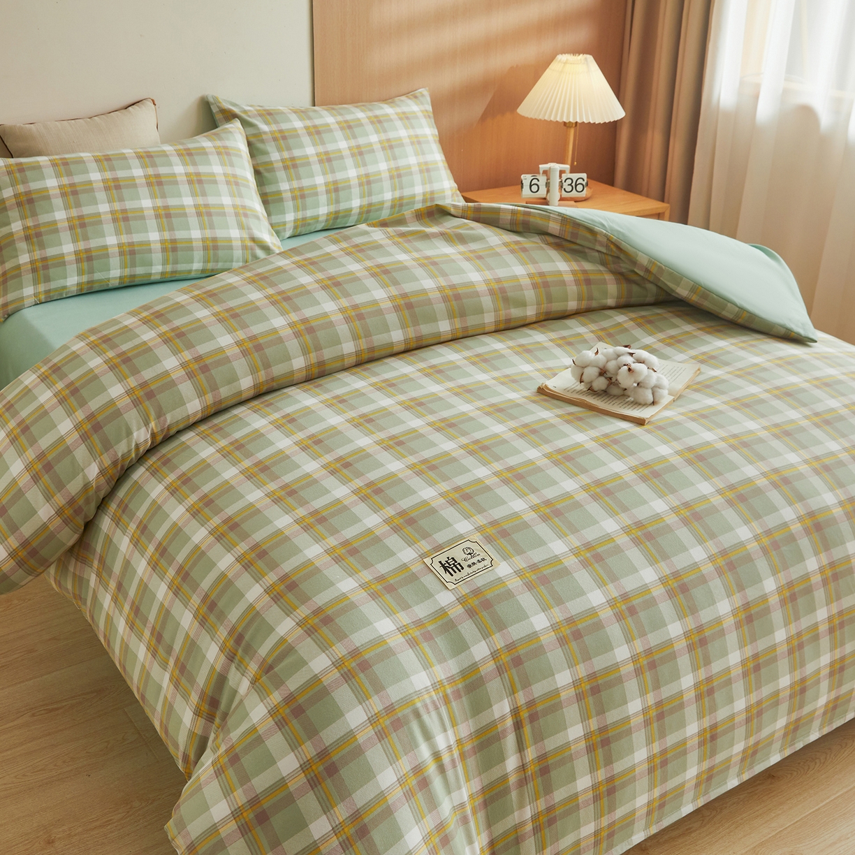 91家纺网 家纺一手货源 找家纺 逸居家纺  2025新款A类可拆洗水洗棉棉花被冬被 莫奈格 绿