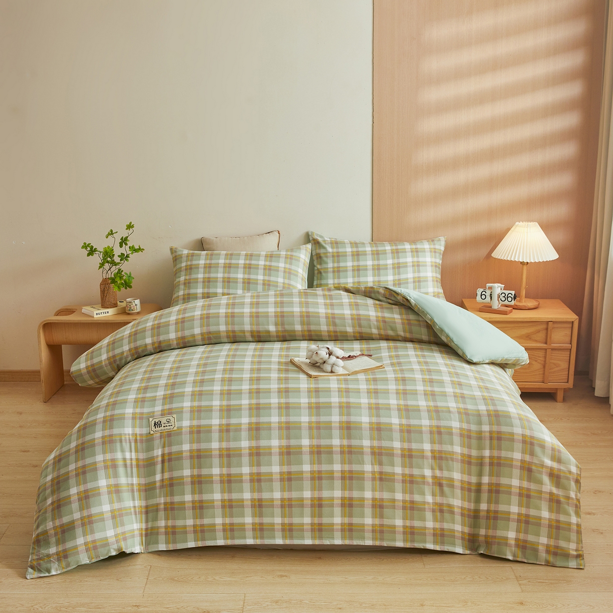 91家纺网 家纺一手货源 找家纺 逸居家纺  2025新款A类可拆洗水洗棉棉花被冬被 莫奈格 绿