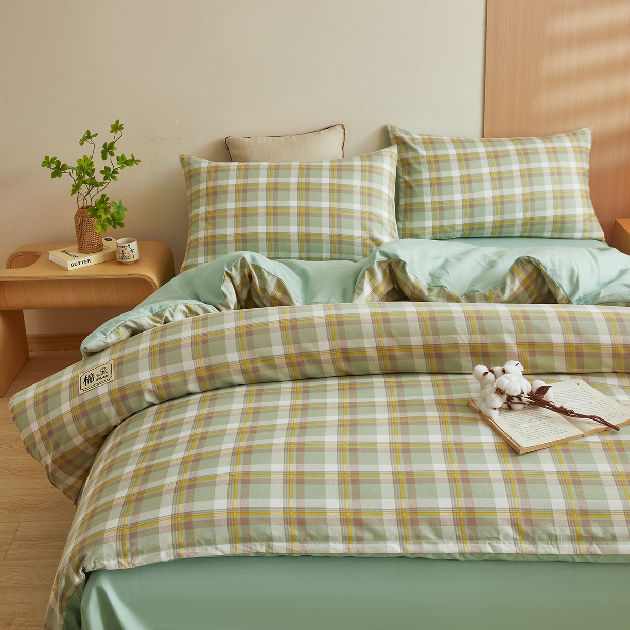 91家纺网 家纺一手货源 找家纺 逸居家纺  2025新款A类可拆洗水洗棉棉花被冬被 莫奈格 绿