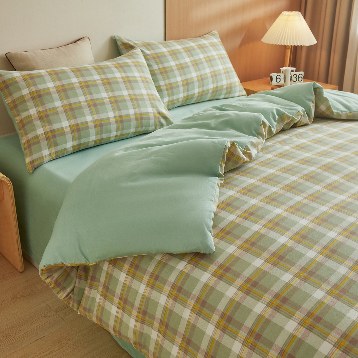 91家纺网 家纺一手货源 找家纺 逸居家纺  2025新款A类可拆洗水洗棉棉花被冬被 莫奈格 绿