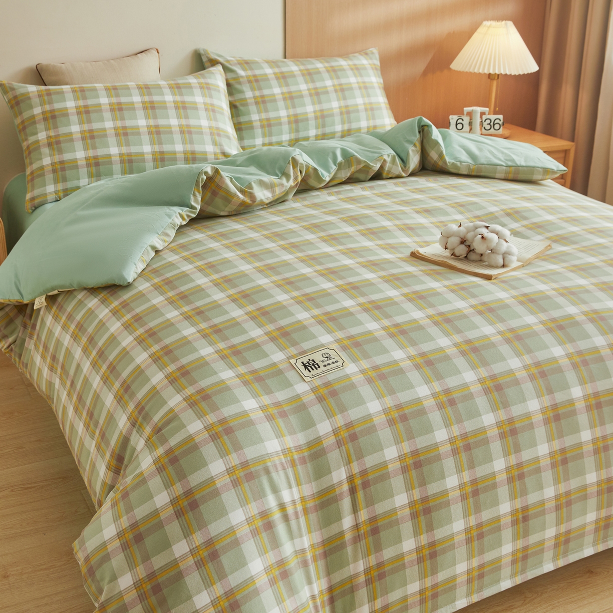 91家纺网 家纺一手货源 找家纺 逸居家纺  2025新款A类可拆洗水洗棉棉花被冬被 莫奈格 绿