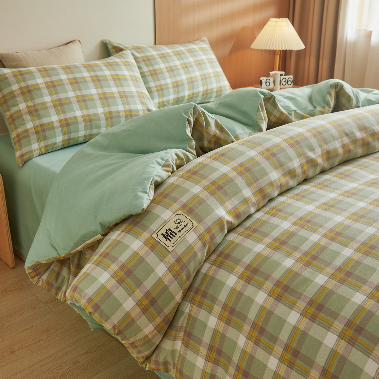 91家纺网 家纺一手货源 找家纺 逸居家纺  2025新款A类可拆洗水洗棉棉花被冬被 莫奈格 绿