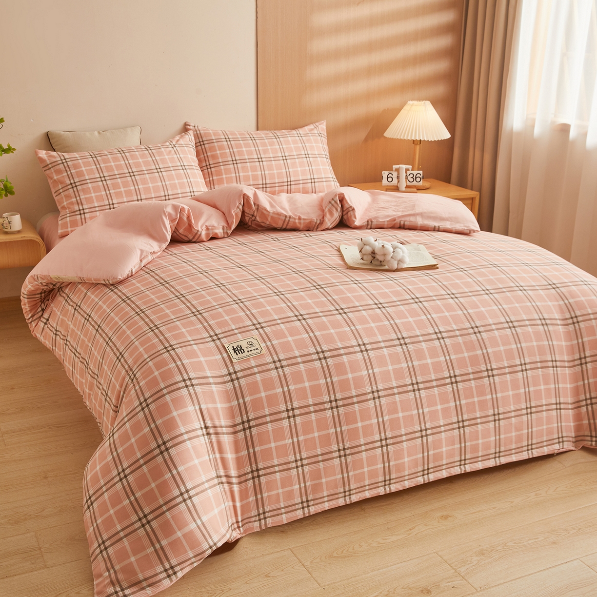 91家纺网 家纺一手货源 找家纺 逸居家纺  2025新款A类可拆洗水洗棉棉花被冬被 韶华粉