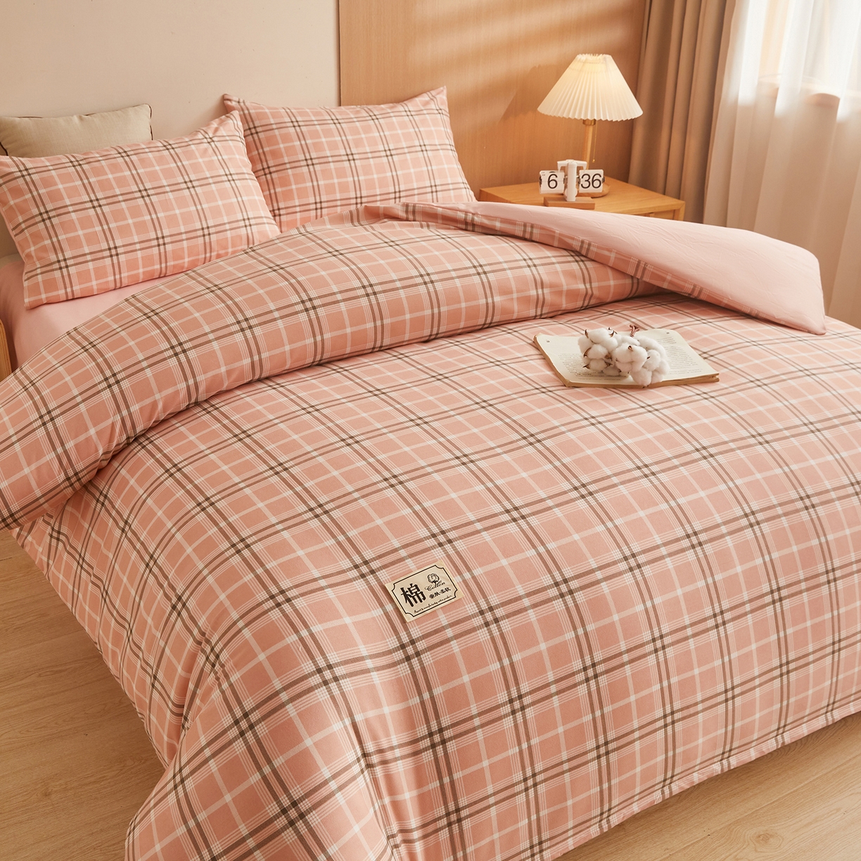 91家纺网 家纺一手货源 找家纺 逸居家纺  2025新款A类可拆洗水洗棉棉花被冬被 韶华粉