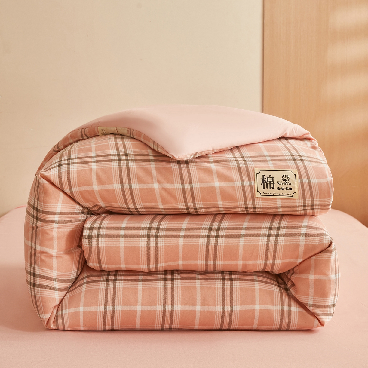 逸居家纺  2025新款A类可拆洗水洗棉棉花被冬被 韶华粉