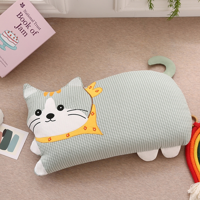 91家纺网 家纺一手货源 找家纺 （总）金牛枕芯 2025新款全棉双层纱围巾猫荞麦枕儿童宝宝枕枕头枕芯