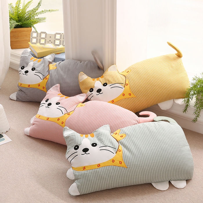 91家纺网 家纺一手货源 找家纺 （总）金牛枕芯 2025新款全棉双层纱围巾猫荞麦枕儿童宝宝枕枕头枕芯