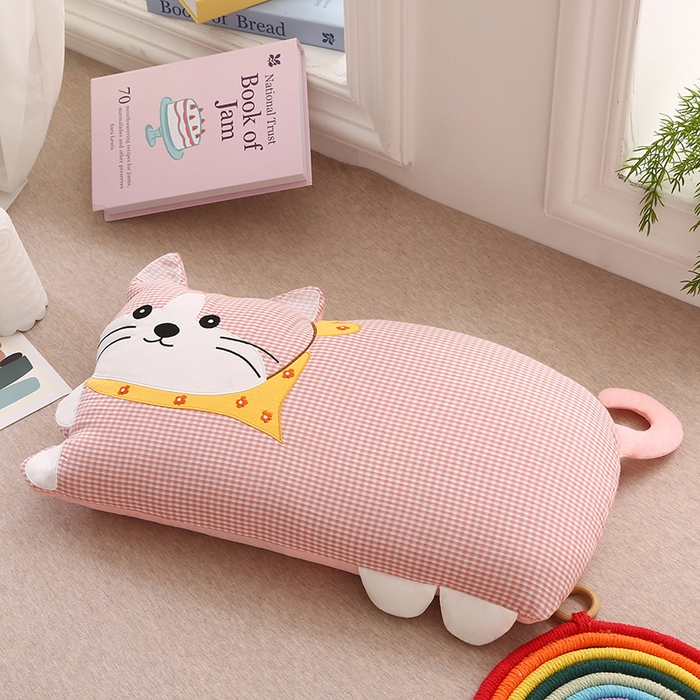 91家纺网 家纺一手货源 找家纺 （总）金牛枕芯 2025新款全棉双层纱围巾猫荞麦枕儿童宝宝枕枕头枕芯