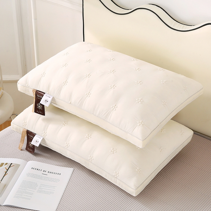 91家纺网 家纺一手货源 找家纺 （总）金牛枕芯 2025新款花朵贡缎订花枕头枕芯高级成人酒店枕头枕芯