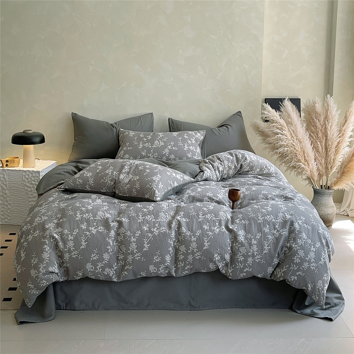 91家纺网 家纺一手货源 找家纺 （总）佰亿莱 2025新款棉麻双层纱四件套第二批