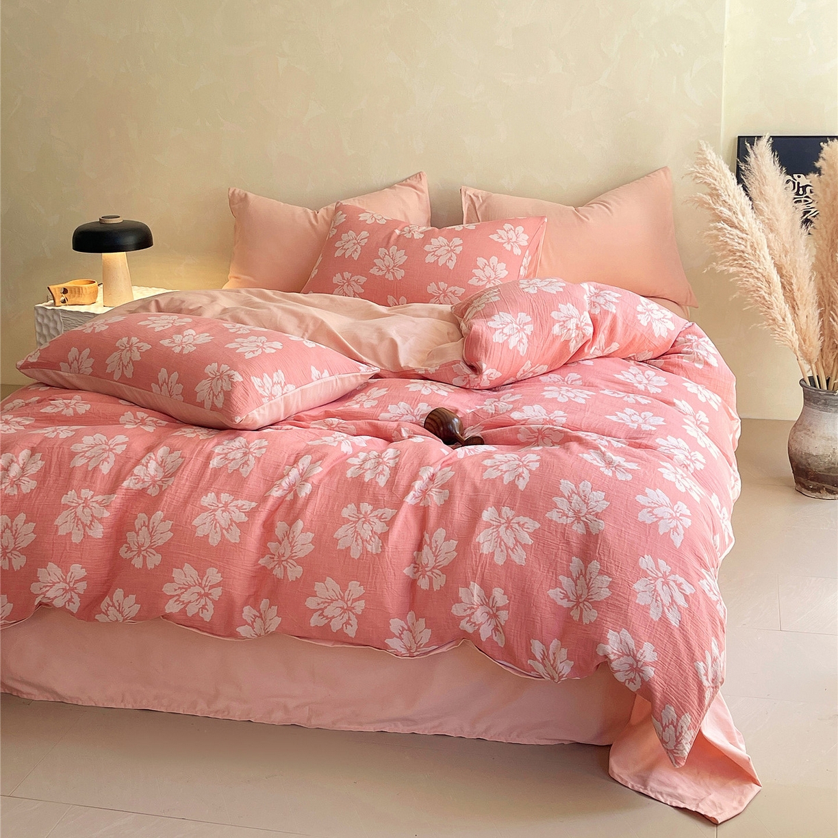 91家纺网 家纺一手货源 找家纺 （总）佰亿莱 2025新款棉麻双层纱四件套第二批